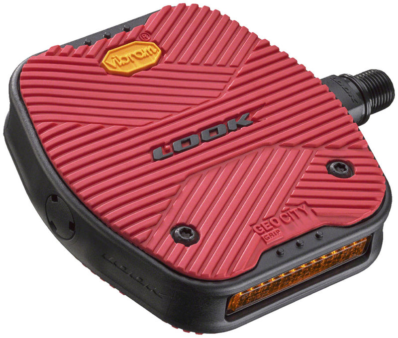 Load image into Gallery viewer, LOOK GeoCity Grip Pedals - Platform 9/16" Red
