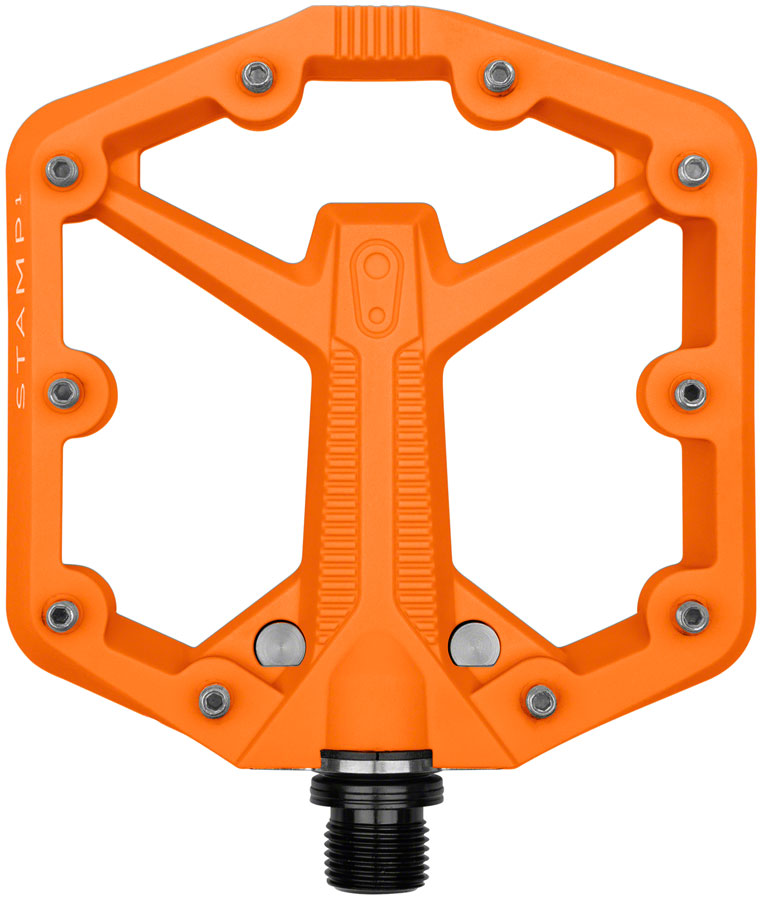 Load image into Gallery viewer, Crankbrothers Stamp 1 Gen 2 Pedals - Platform Composite 9/16" Orange Small
