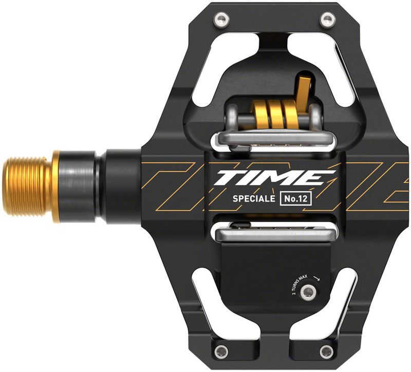 Load image into Gallery viewer, Time Speciale 12 Pedals - Dual Sided Clipless Platform Aluminum 9/16" BLK/Gold Small B1
