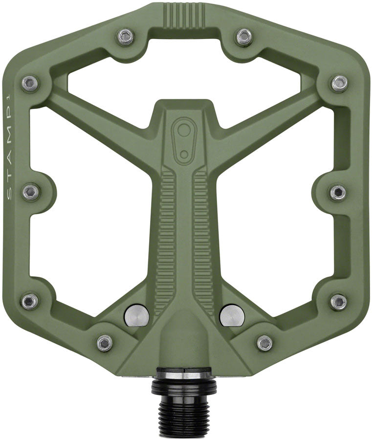 Load image into Gallery viewer, Crankbrothers Stamp 1 Gen 2 Pedals - Platform Composite 9/16" Green Small
