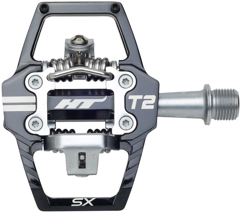 Load image into Gallery viewer, HT Components T2-SX Pedals - Dual Sided Clipless Platform Aluminum 9/16" BLK
