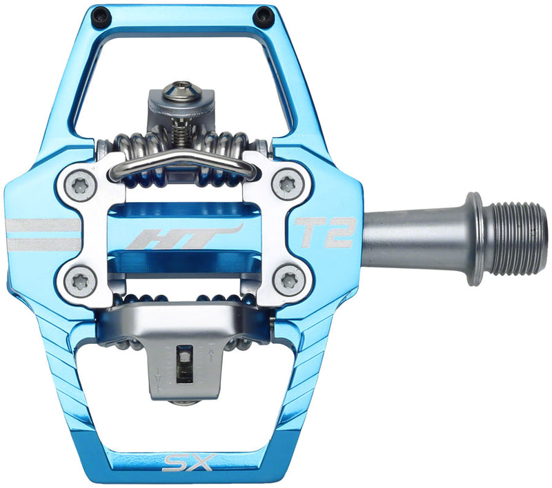 Load image into Gallery viewer, HT Components T2-SX Pedals - Dual Sided Clipless Platform Aluminum 9/16" Marine Blue

