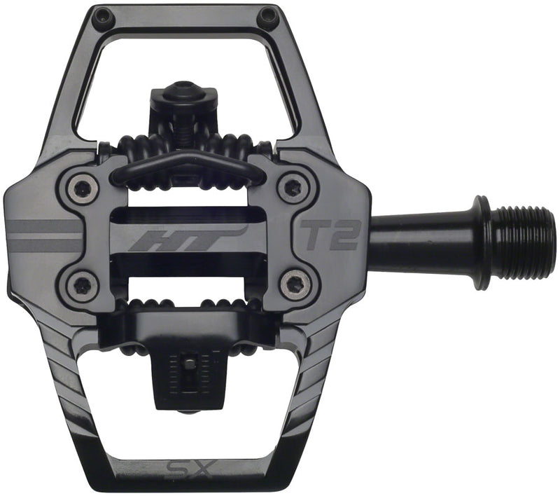 Load image into Gallery viewer, HT Components T2-SX Pedals - Dual Sided Clipless Platform Aluminum 9/16" Stealth BLK

