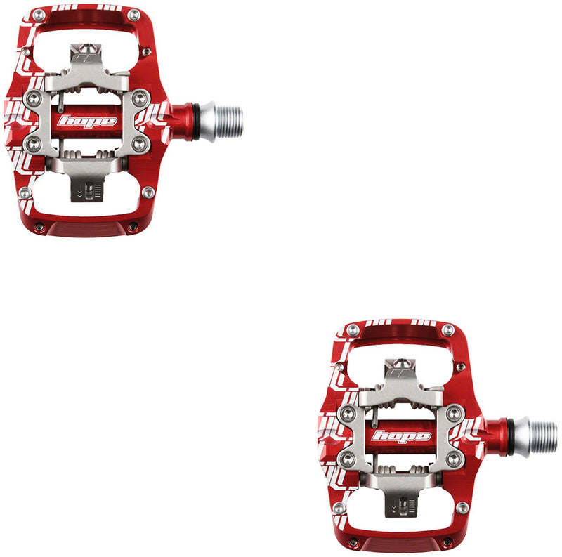Load image into Gallery viewer, Hope Union TC Pedals - Dual Sided Clipless with Platform 9/16" Red
