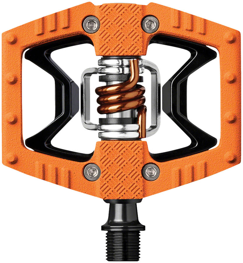 Load image into Gallery viewer, Crankbrothers Double Shot 2 Pedals - Single Side Clipless Platform Aluminum 9/16" Orange
