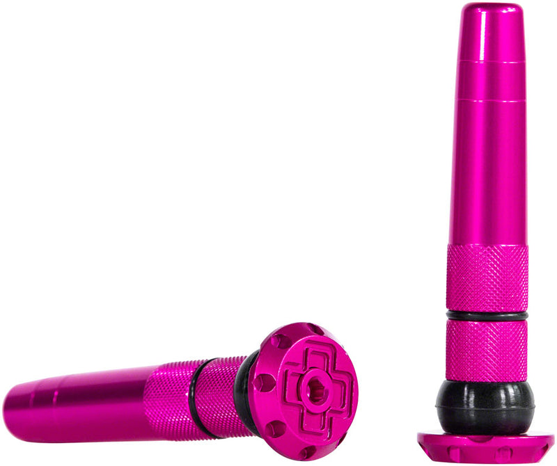 Load image into Gallery viewer, Muc-Off Stealth Tubeless Puncture Plugs Tire Repair Kit - Bar-End Mount Pink Pair

