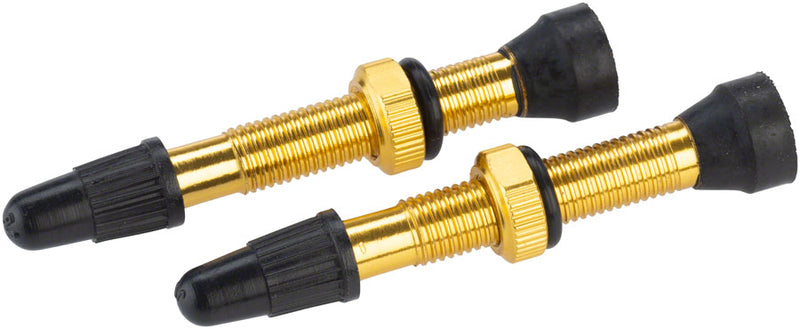 Load image into Gallery viewer, WHISKY No.9 Alloy Tubeless Valves - Pair 40mm Golden
