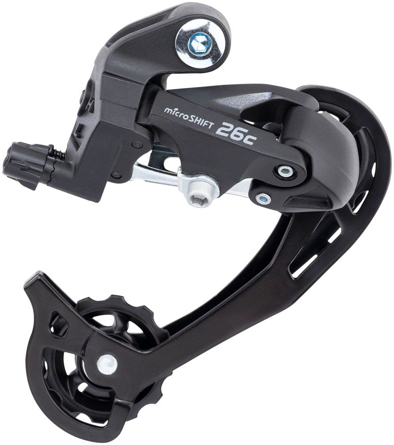 Load image into Gallery viewer, microSHIFT M26C Rear Derailleur - 7/8 Speed Long Cage 13-34t Freewheel BLK
