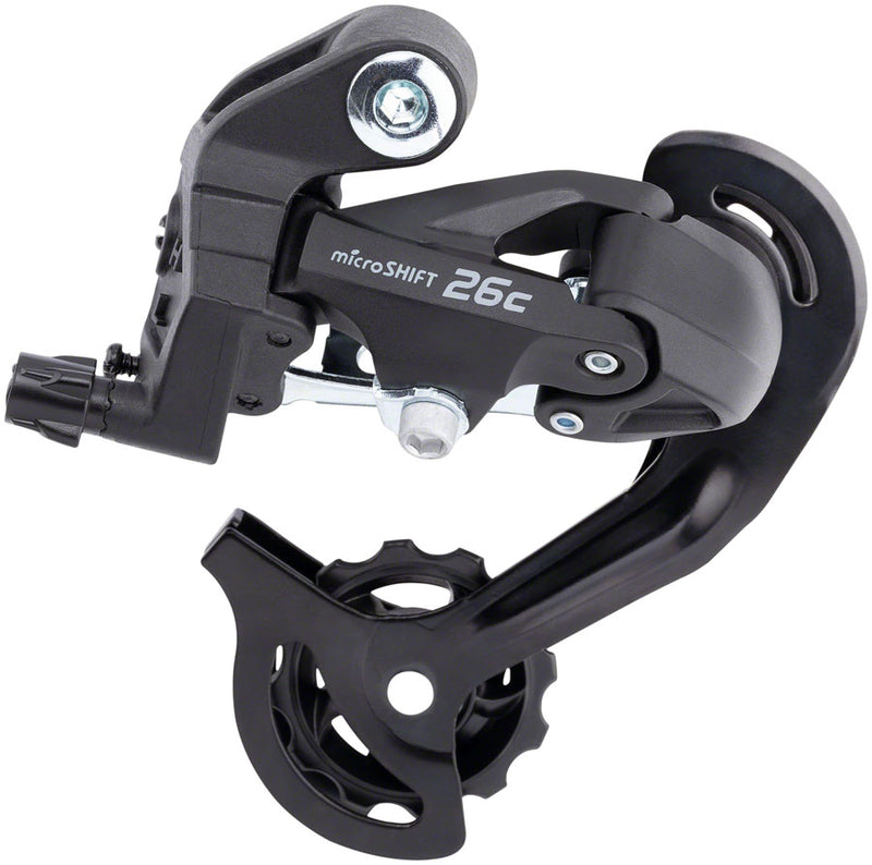 Load image into Gallery viewer, microSHIFT M26C Rear Derailleur - 7/8 Speed Short Cage 13-34t Freewheel BLK
