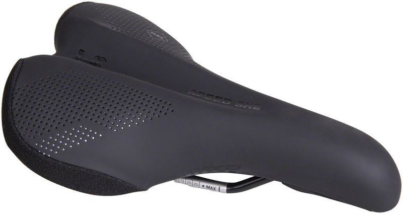 Load image into Gallery viewer, WTB Speed She Saddle - Chromoly Black Women's 150 mm Wide
