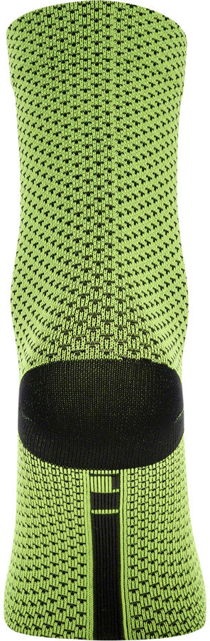 GORE C3 Dot Mid Socks - Neon Yellow/Black 6.7" Cuff Fits Sizes 6-7.5