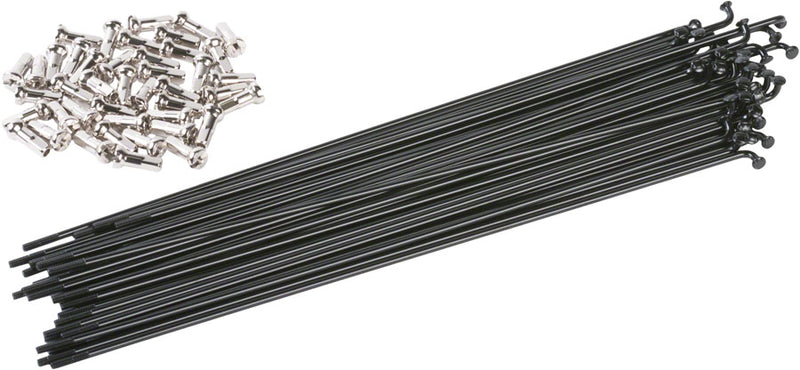Load image into Gallery viewer, Odyssey HGS Spokes - Stainless Straight 14g 178mm BLK Box of 40 Includes Nipples

