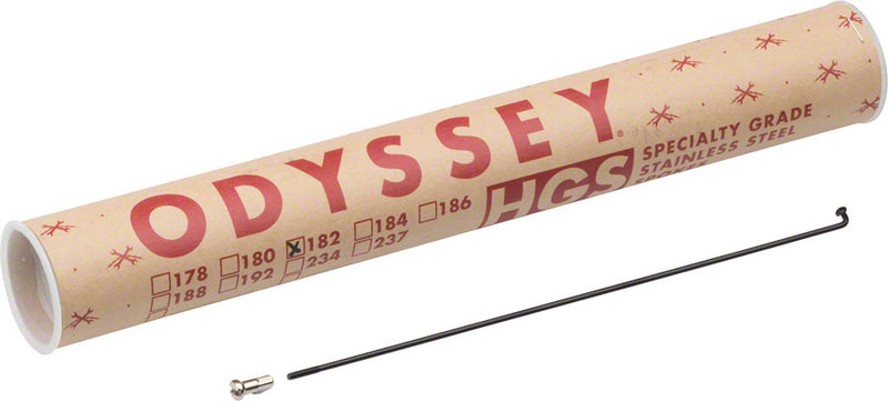 Load image into Gallery viewer, Odyssey HGS Spokes - Stainless Straight 14g 182mm BLK Box of 40 Includes Nipples
