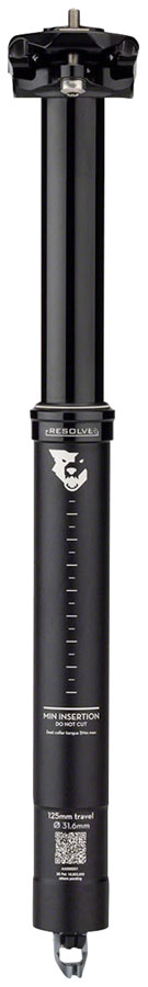 Wolf Tooth Resolve Dropper Seatpost - 31.6 125mm Travel Black Rev 2