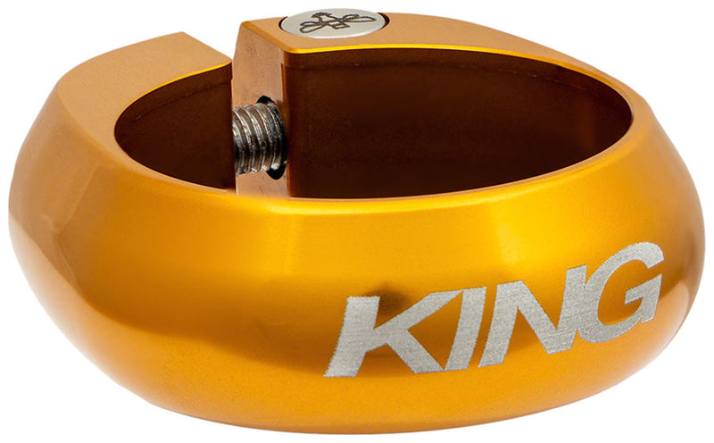 Load image into Gallery viewer, Chris King Seatpost Clamp - 34.9mm Bolt-On Gold
