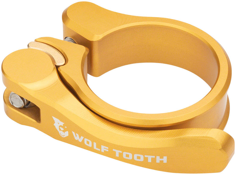 Load image into Gallery viewer, Wolf Tooth Components Quick Release Seatpost Clamp - 28.6mm QR Gold
