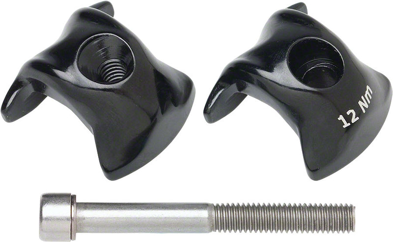 Load image into Gallery viewer, Ritchey WCS 1-Bolt Seatpost Saddle Rail Clamp - Outer Plates For Carbon Posts 7 x 7mm Rails BLK

