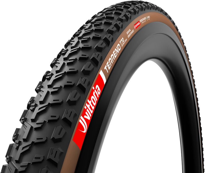 Load image into Gallery viewer, Vittoria Terreno T70 Coarse Loose Tire - 700 x 45 Tubeless Folding BLK/Brown Gravel Endurance Graphene G2.0

