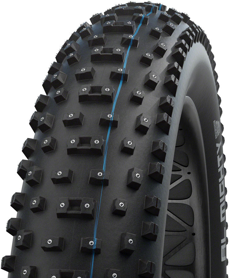 Load image into Gallery viewer, Schwalbe Al Mighty Tire - 26 x 4.8" Tubeless Folding BLK Evolution Line Addix Speed Grip Super Ground E-25 Studded
