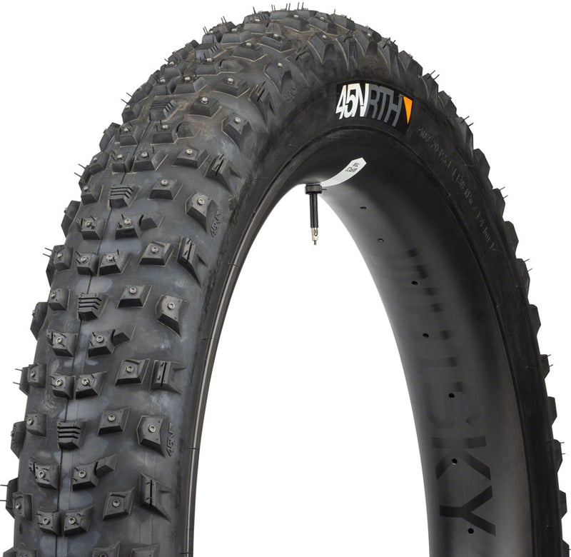 Load image into Gallery viewer, 45NRTH Wrathlorde Tire - 27.5 x 4 Tubeless Folding BLK 120 TPI 300 XL Concave Carbide Studs
