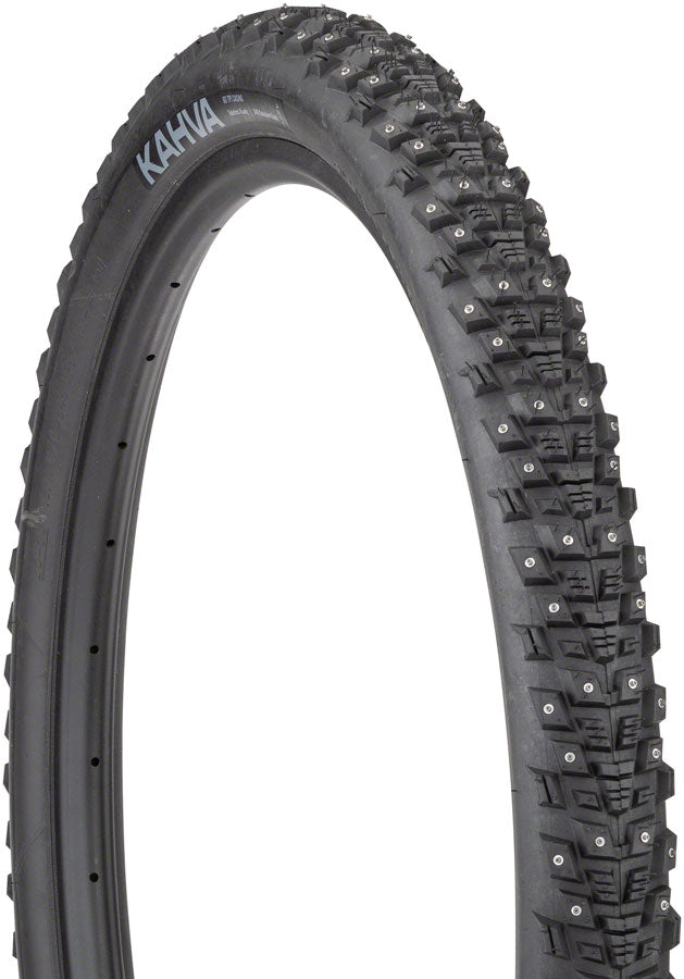Load image into Gallery viewer, 45NRTH Kahva Tire - 29 x 2.25 Tubeless Folding BLK 60 TPI 252 Concave Carbide Studs
