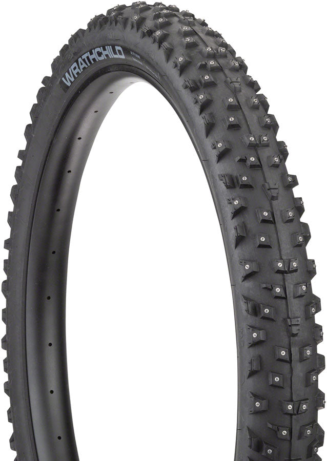 Load image into Gallery viewer, 45NRTH Wrathchild Tire - 27.5 x 3.0 Tubeless Folding BLK 60 TPI 252 Concave Carbide Studs
