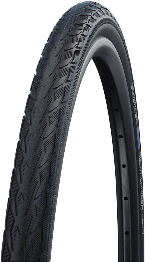 Load image into Gallery viewer, Schwalbe Delta Cruiser Plus Tire - 700 x 35 Clincher Wire BLK/Reflective Active Line PunctureGuard Green Compound E-25
