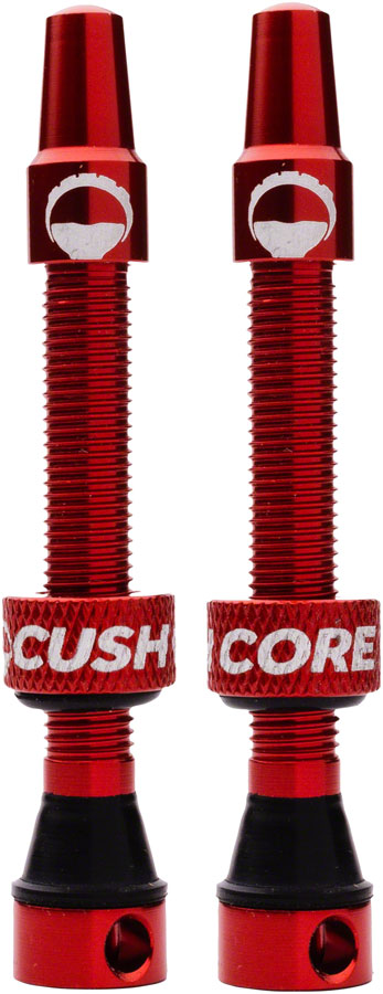 Load image into Gallery viewer, CushCore Tubeless Presta Valve Set - 55mm Red
