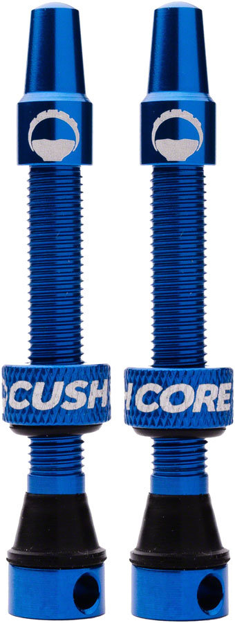Load image into Gallery viewer, CushCore Tubeless Presta Valve Set - 44mm Blue
