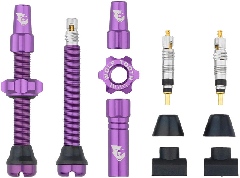 Load image into Gallery viewer, Wolf Tooth Tubeless Valve Stem Kit - 44 mm Purple
