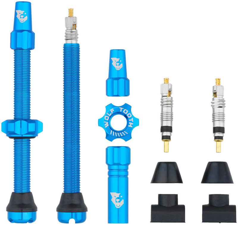 Load image into Gallery viewer, Wolf Tooth Tubeless Valve Stem Kit - 60 mm Blue

