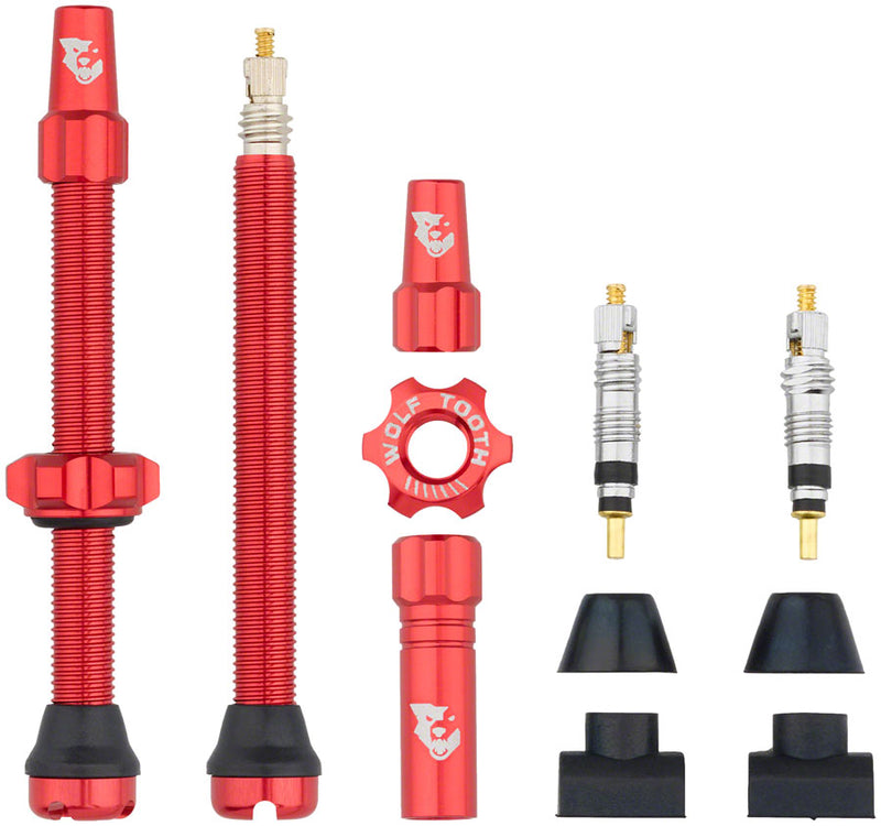 Load image into Gallery viewer, Wolf Tooth Tubeless Valve Stem Kit - 60 mm Red
