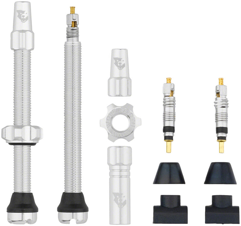 Load image into Gallery viewer, Wolf Tooth Tubeless Valve Stem Kit - 60 mm Silver

