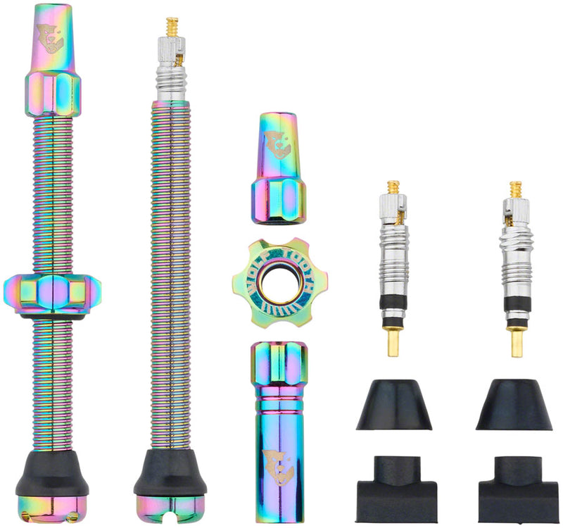 Load image into Gallery viewer, Wolf Tooth Tubeless Valve Stem Kit - 60 mm Rainbow
