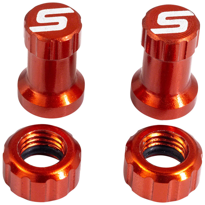 Load image into Gallery viewer, Stan's Tubeless Valve Stem Cap Color Kit - Orange Pair
