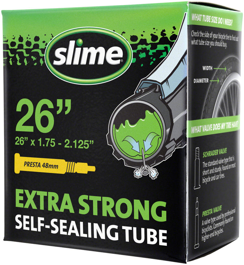 Load image into Gallery viewer, Slime Self-Sealing Tube - 26 x 1.75 - 2.125 48mm Presta Valve
