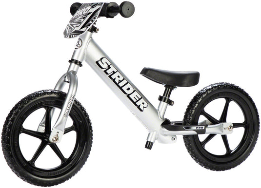 Strider 12 Pro Kids Balance Bike: Silver
