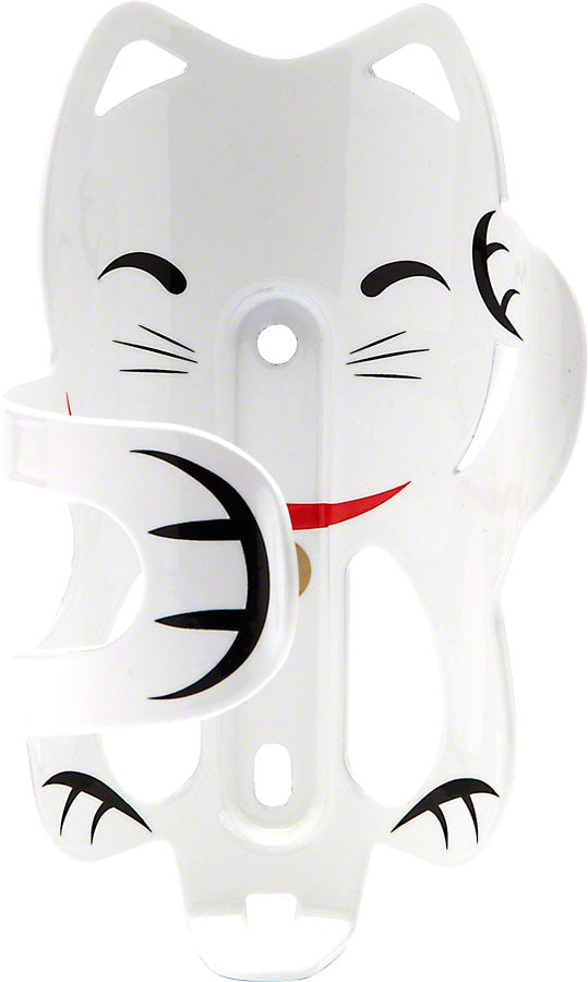 Load image into Gallery viewer, Portland Design Works Lucky Cat Water Bottle Cage: White Cat
