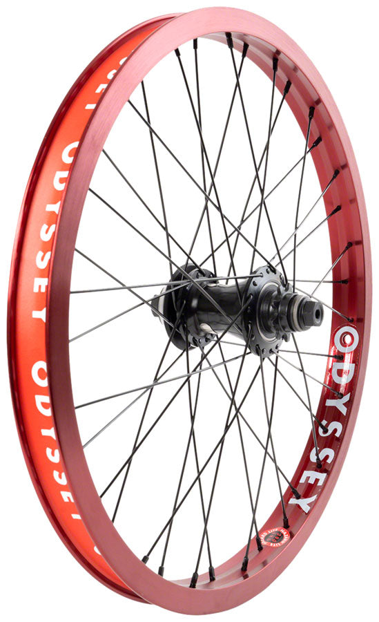 Load image into Gallery viewer, Odyssey Hazard Lite Rear Wheel - 20" 14 x 110mm Rim Brake Cassette RHD/LHD Anodized Red Clincher
