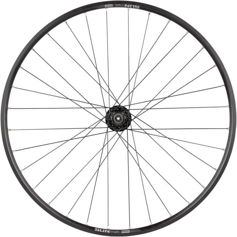 Load image into Gallery viewer, Quality Wheels Value Double Wall Series Disc Rear Wheel - 27.5" QR x 135mm 6-Bolt/Rim HG BLK 32H
