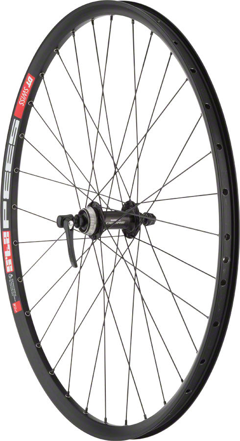 Load image into Gallery viewer, Quality Wheels Deore M610/DT 533d Front Wheel - 26" QR x 100mm Center-Lock BLK 32H
