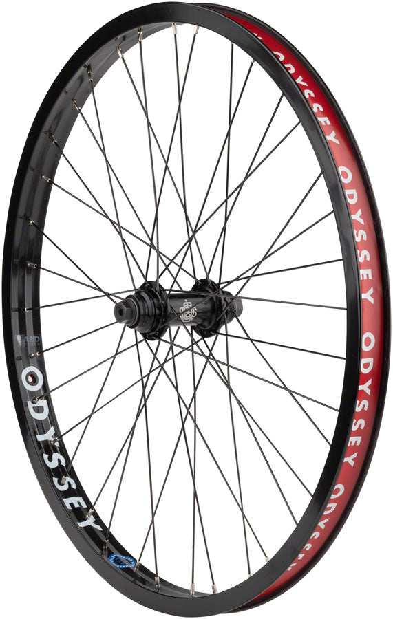 Load image into Gallery viewer, Odyssey Hazard Lite Front Wheel - 24" 3/8" x 100mm Rim Brake Hard BLK Clincher
