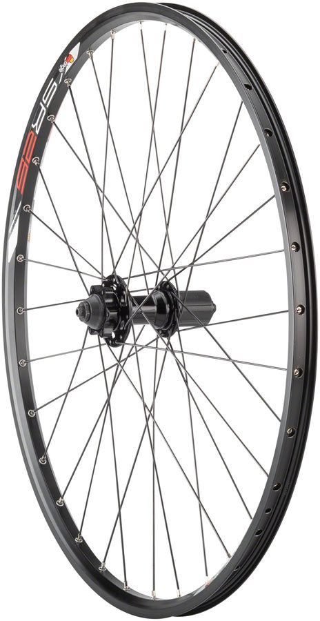 Load image into Gallery viewer, Quality Wheels Value Double Wall Series Disc Rear Wheel - 26" QR x 135mm 6-Bolt HG 10 BLK Clincher 32H
