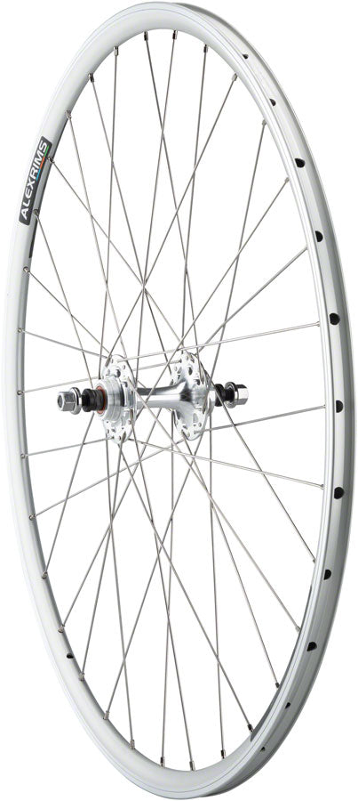 Load image into Gallery viewer, Quality Wheels Value Double Wall Series Track Rear Wheel - 700 10 x 1 x 120mm Rim Brake Fixed/Freewheel Silver Clincher Sealed 32H
