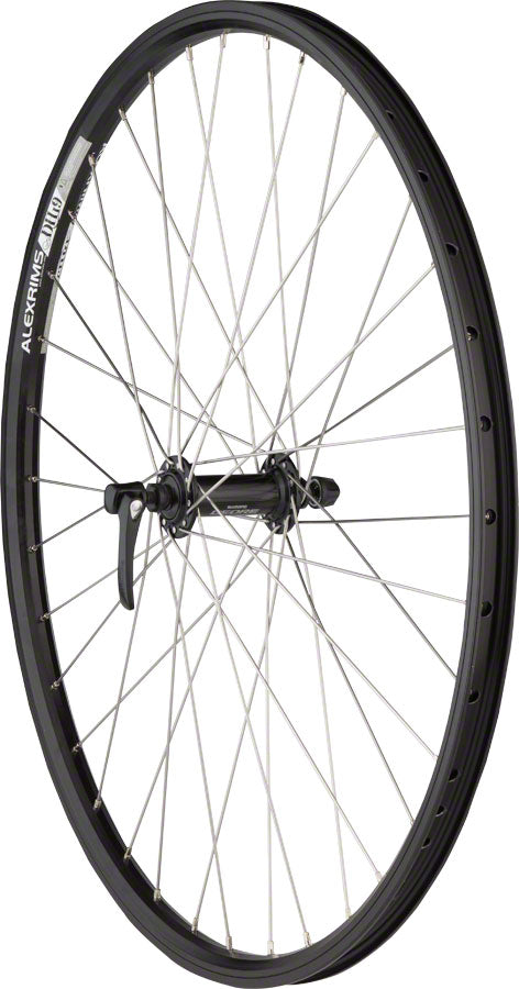 Load image into Gallery viewer, Quality Wheels Deore/DH19 Front Wheel - 26" QR x 100mm Rim Brake BLK Clincher 36H

