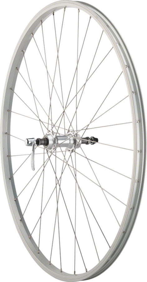 Load image into Gallery viewer, Quality Wheels Value Single Wall Series Rear Wheel - 700 QR x 135mm Rim Brake Freewheel Silver Clincher 36H

