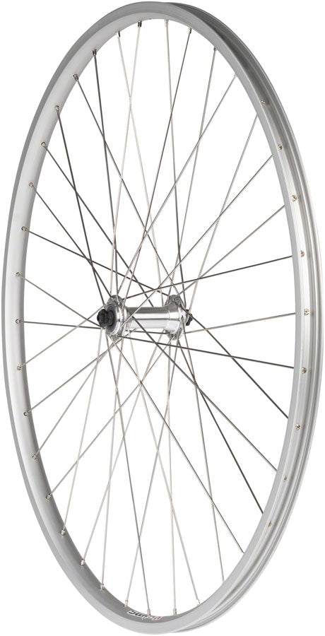 Load image into Gallery viewer, Quality Wheels Value Single Wall Series Front Wheel - 27" QR x 100mm Rim Brake Silver Clincher 36H
