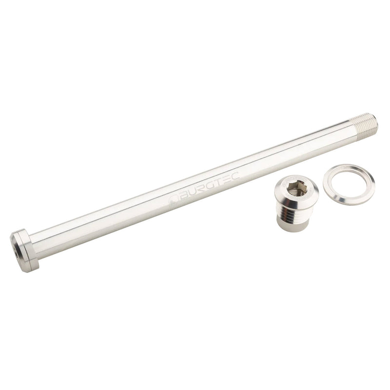 Load image into Gallery viewer, Burgtec 180mm x 12mm 1.00mm Pitch Rear Axle Rhodium Silver

