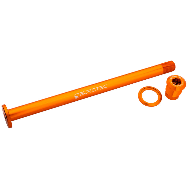 Load image into Gallery viewer, Burgtec Evil 183.5mm UDH Rear Axle Iron Bro Orange
