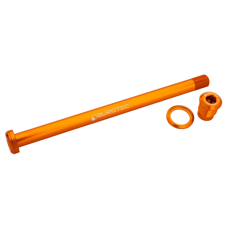 Load image into Gallery viewer, Burgtec Pivot 185.3mm UDH Rear Axle Iron Bro Orange

